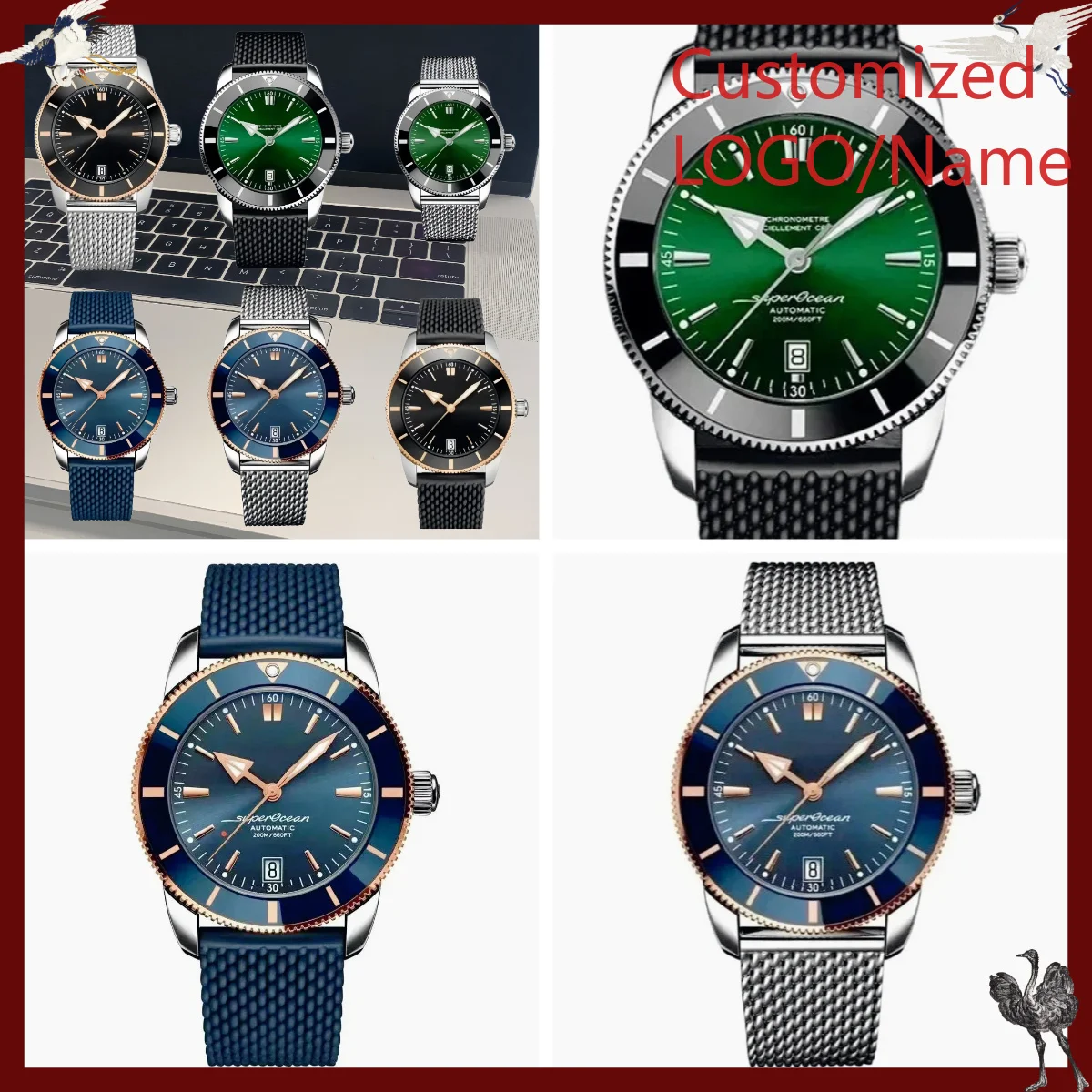 Stainless Bracelet Diver - Мужские автоматические механические часы A1212, 46