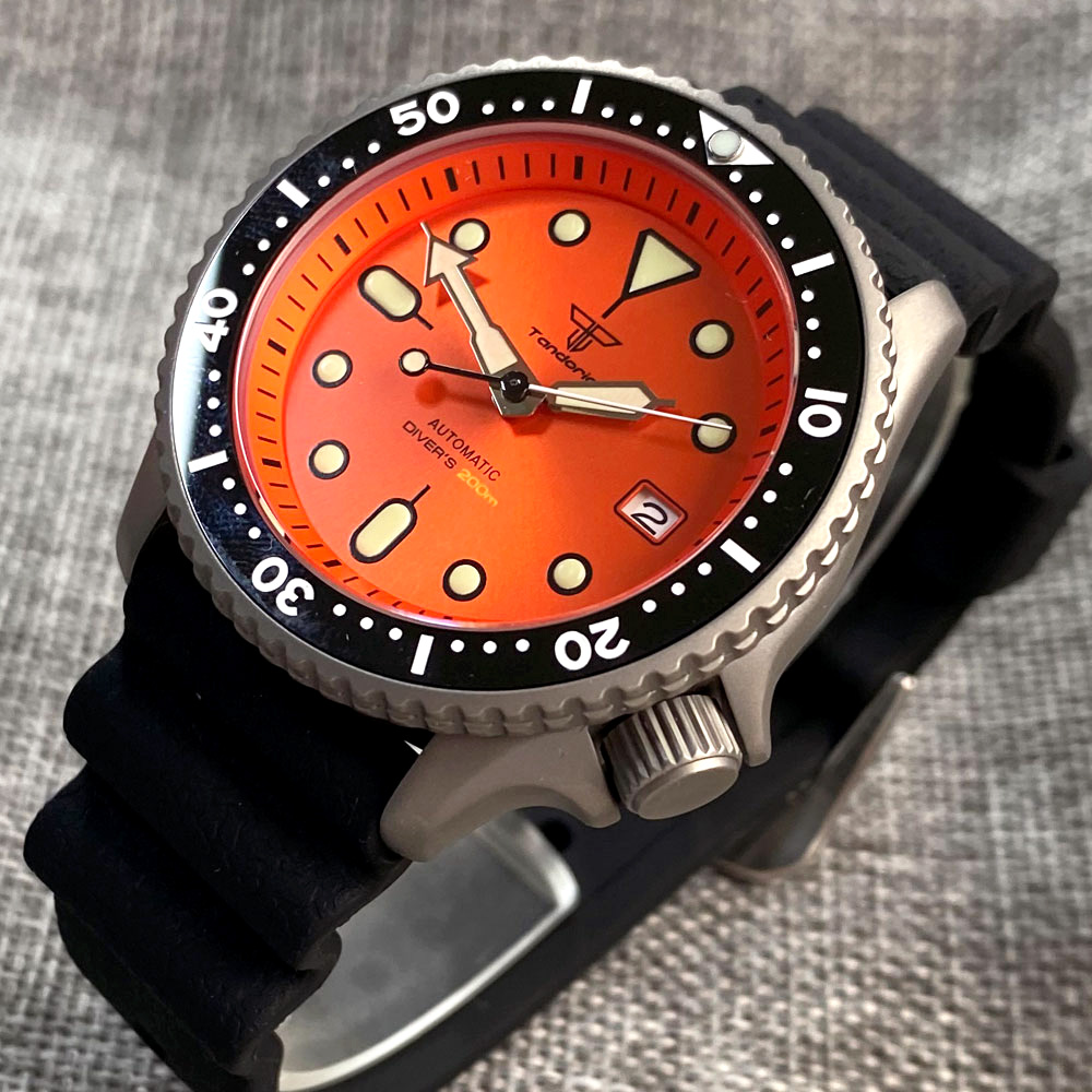 Мужские часы Tandorio 41 мм, т – обзор и цена Rubber Strap Diver