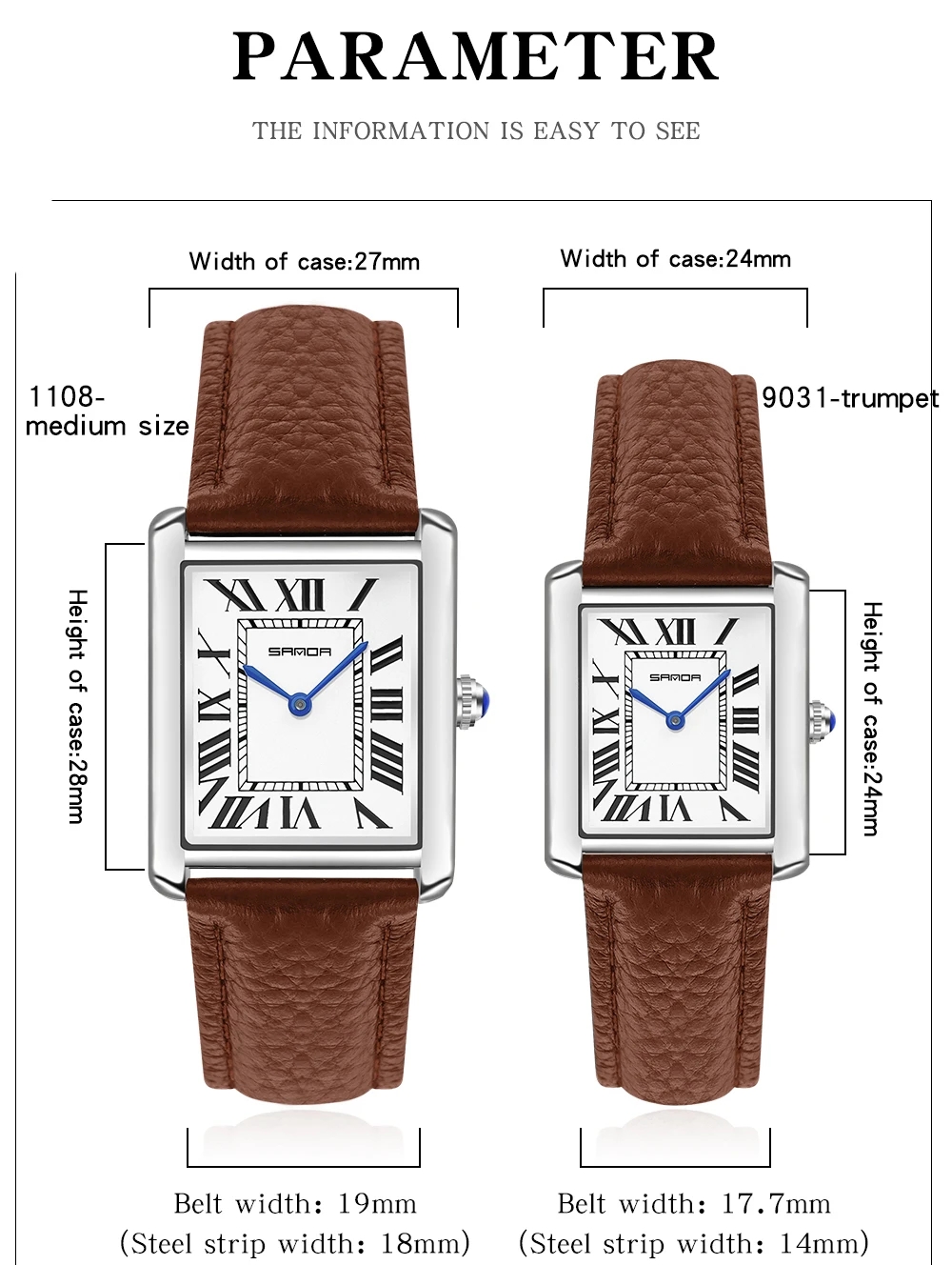 Женские и мужские прямоугольны – обзор и цена Leather Watch Band Men